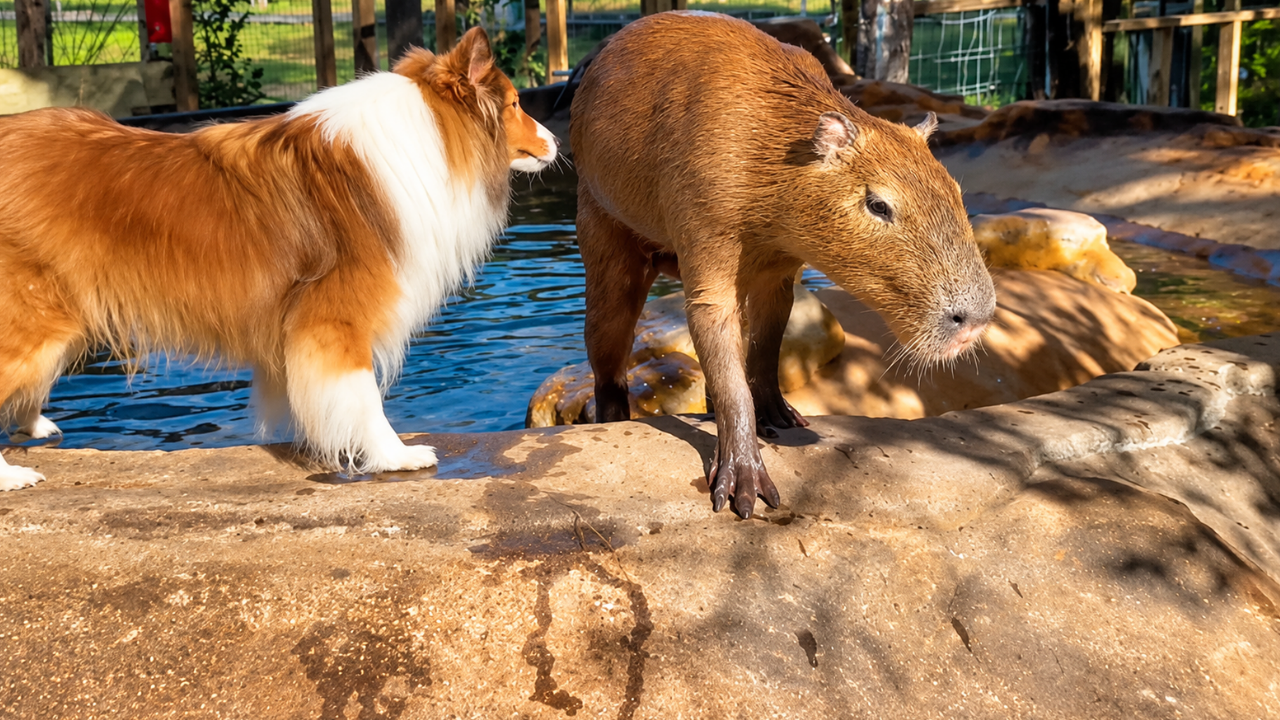 How capybaras spend time in their swimming pool