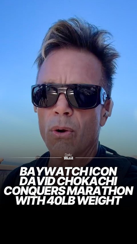 Baywatch icon David Chokachi conquers marathon with 40lb weight