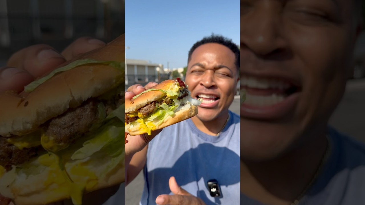 Trying monster burger | LA’s $8 hood burger