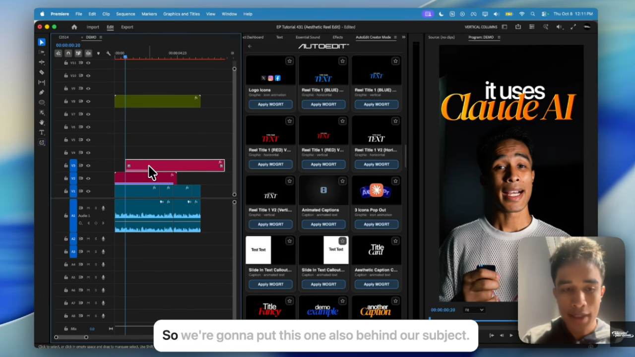 Animated text in Premiere Pro with free presets