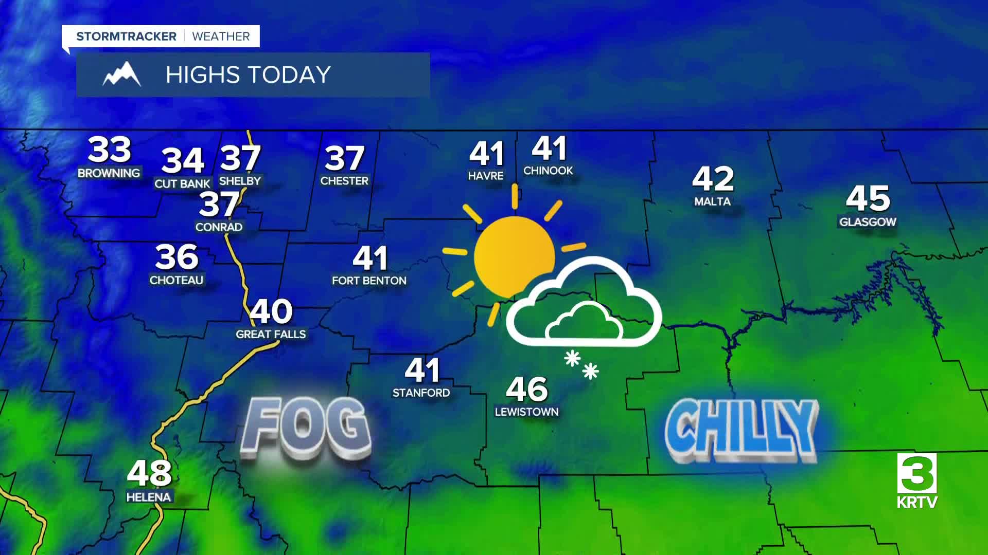 Partly to mostly cloudy and chilly with areas of dense freezing fog on ...