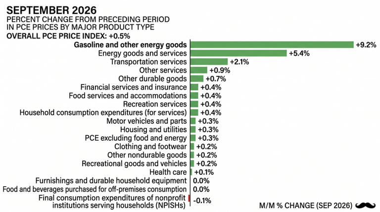 Gas pumps sizzle, groceries fizzle: Inside the September PCE split