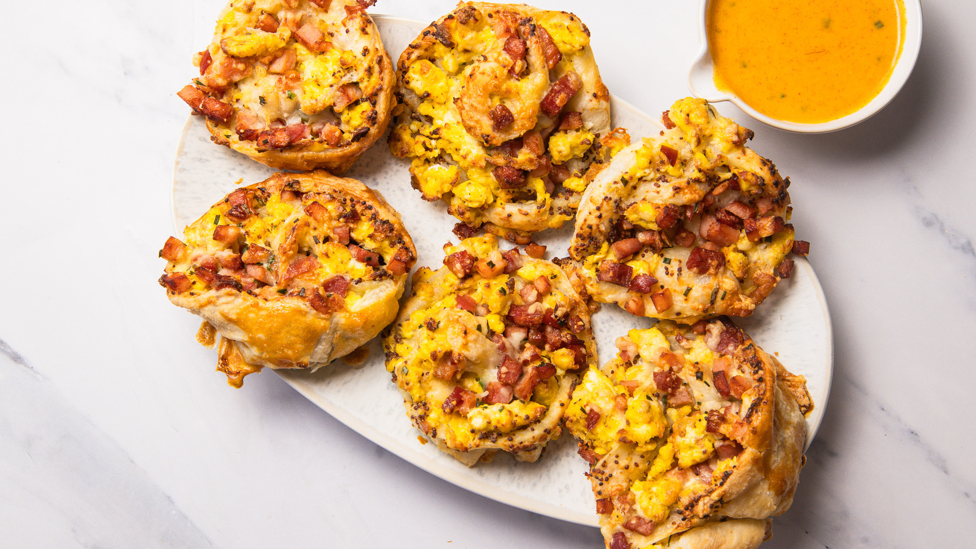 Elevated eggs Benedict rolls recipe