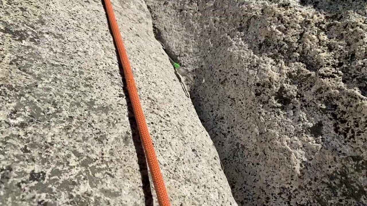 Abandoned climbing gear on Washington Column's first pitch