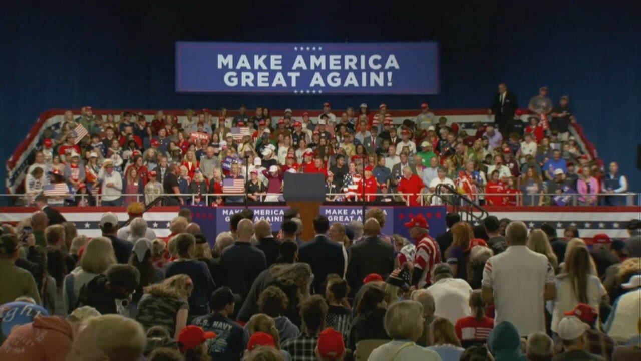President Trump arrives for midterm rally in South Carolina