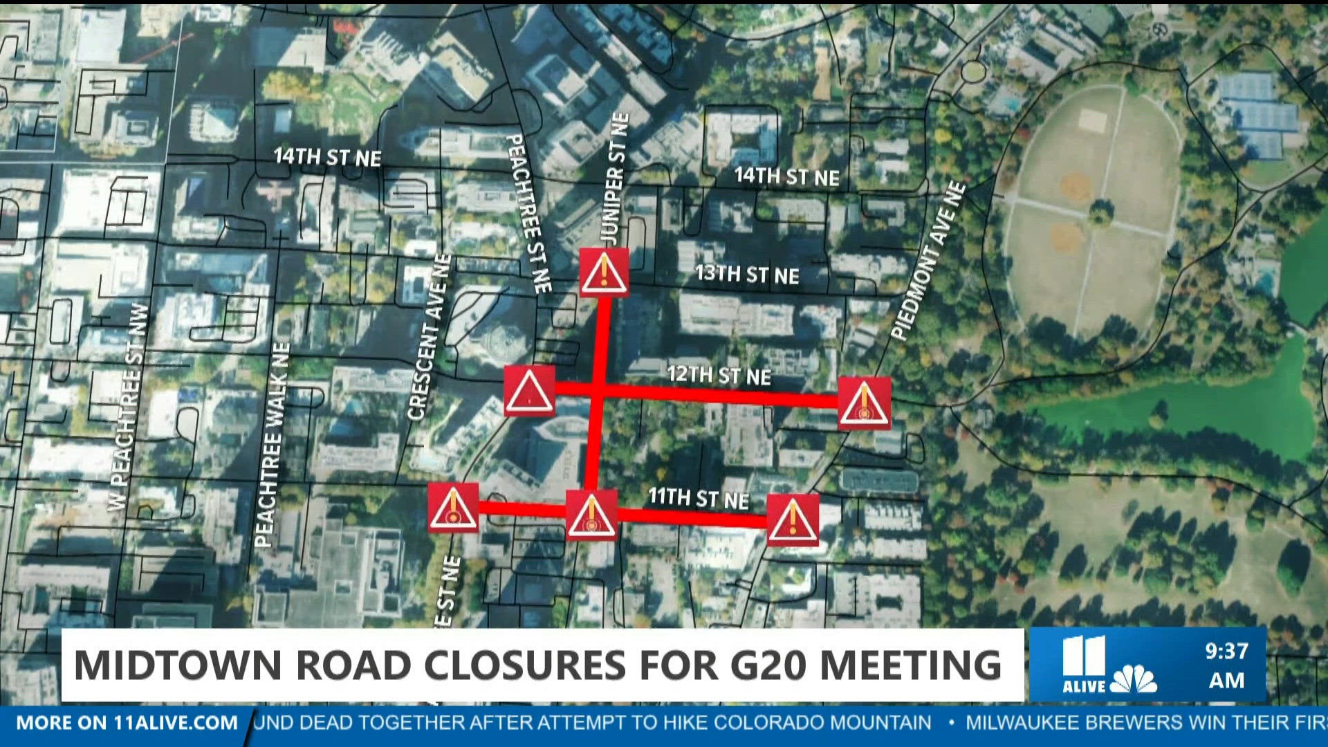 Midtown road closures for G20 meeting
