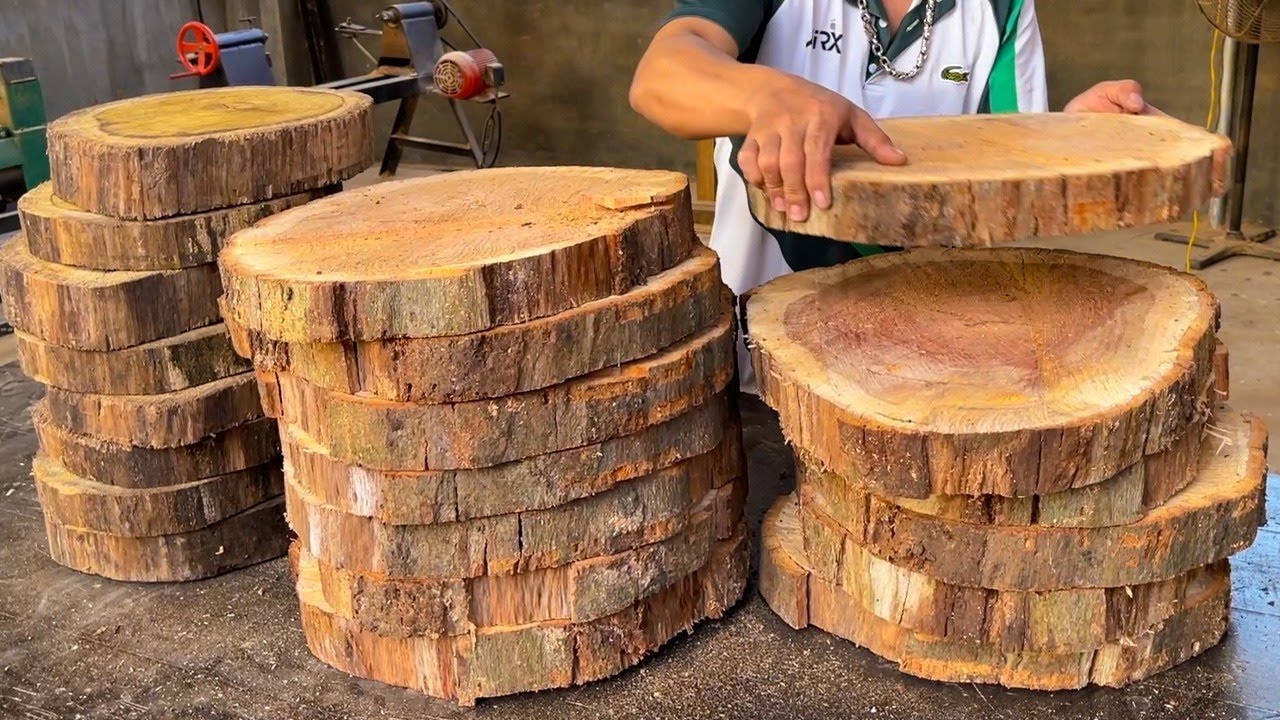 He turns tree logs into a thousand dollar coffee table