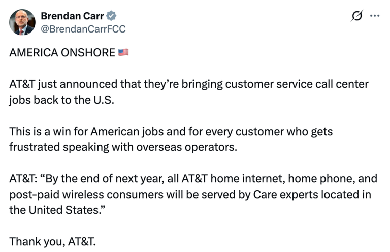 FCC commends AT&T for a move customers want T-Mobile and Verizon to follow