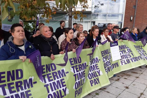 School support staff rally against term-time-only pay as workers face ...