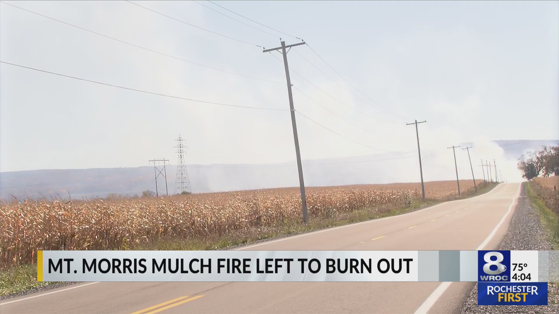 Mulch fire in Mt. Morris allowed to burn out is being monitored