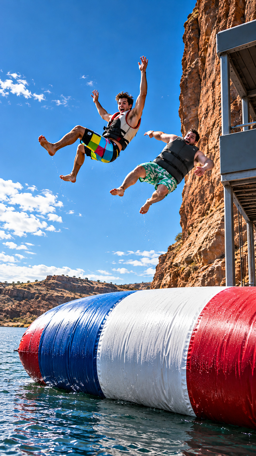 Giant water blob launches someone 30 feet into the air