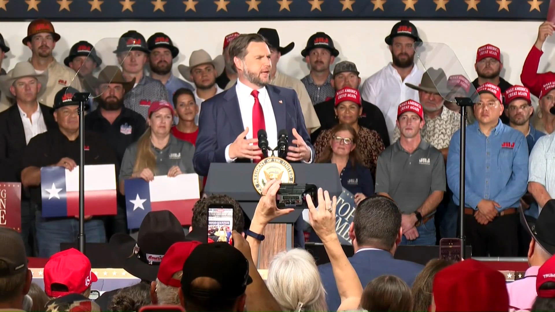 JD Vance, Ken Paxton rally in Weatherford after canceled Tyler campaign ...