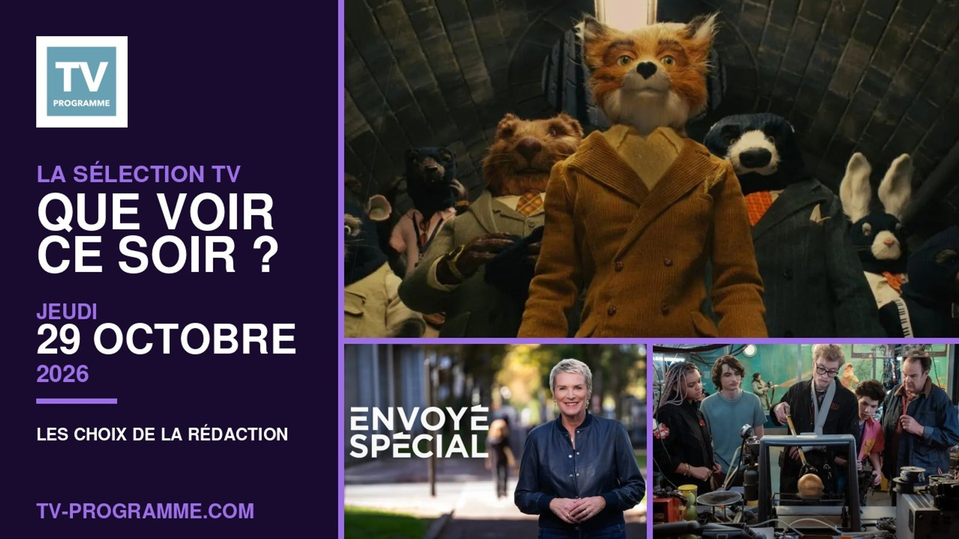 Sélection TV du jeudi 29 octobre 2026 : que regarder ce soir