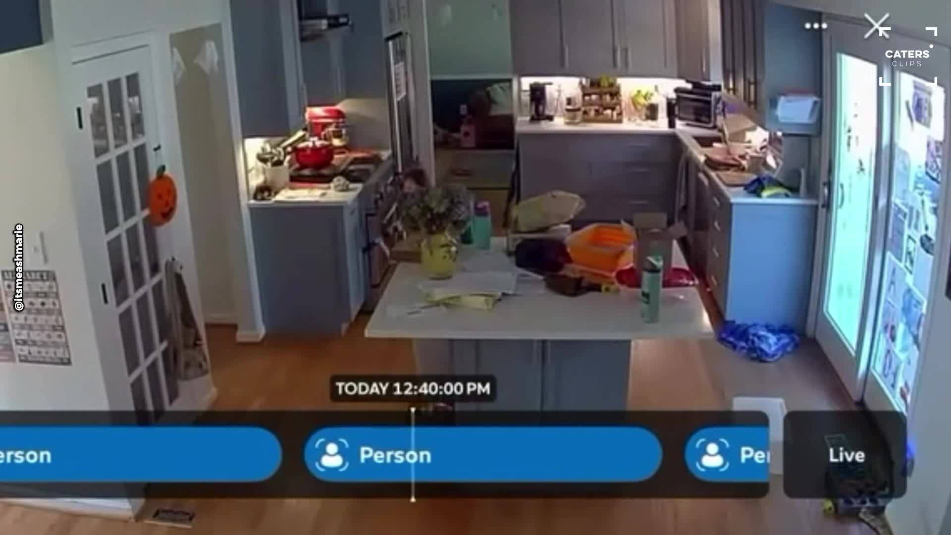 Maryland mom checks security camera and discovers who started kitchen fire