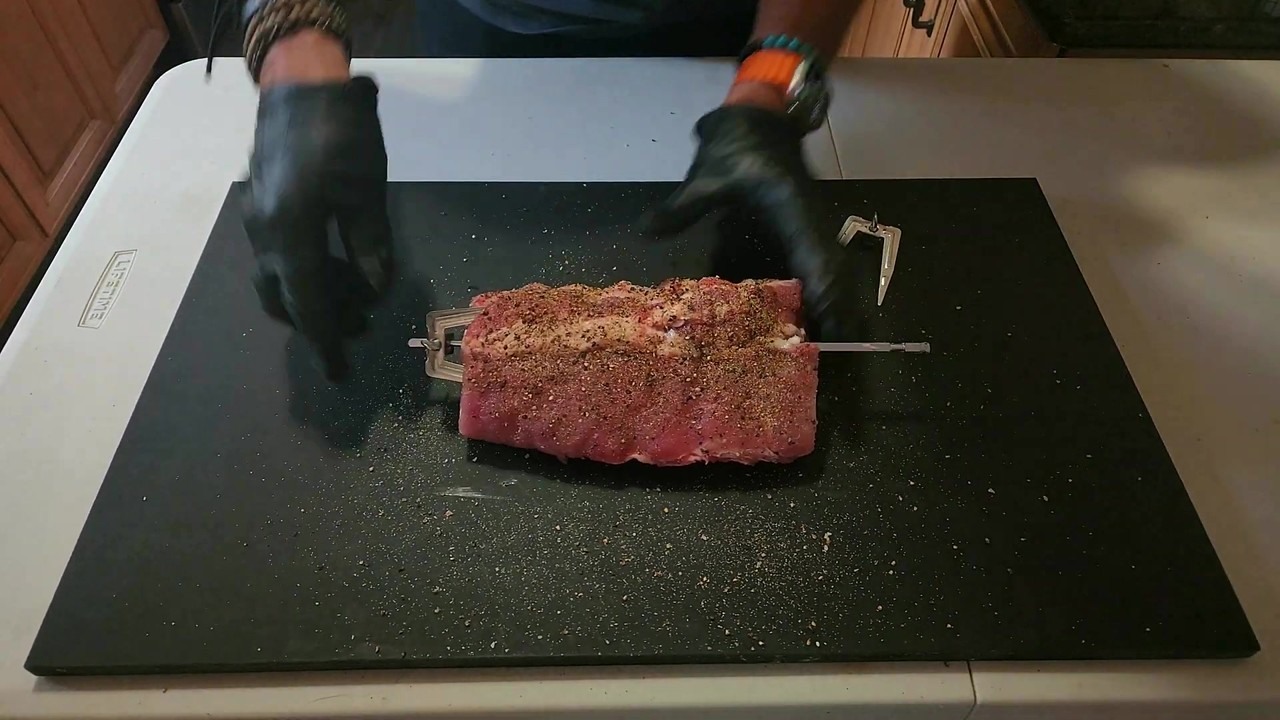Baby back ribs in a Comfee air fryer toaster oven