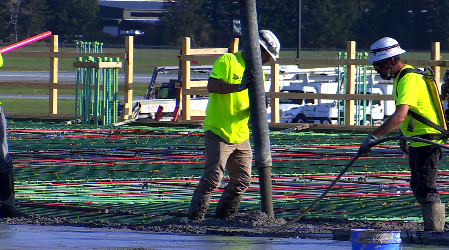 Concrete pours for Syracuse airport’s future rental car facility
