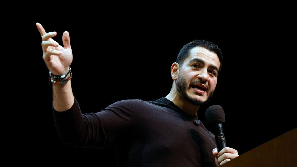 Michigan Democrat senatorial candidate Abdul El-Sayed speaks at a midterm campaign rally in Grand Rapids, Michigan on October 25. - Jeff Kowalsky/AFP via Getty Images