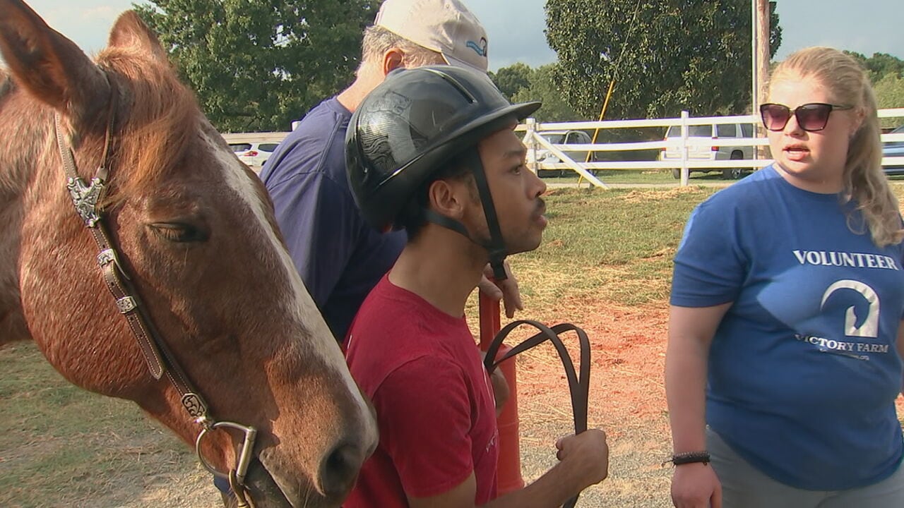 Chancellor Lee Adams prepares for Special Olympics equestrian competition