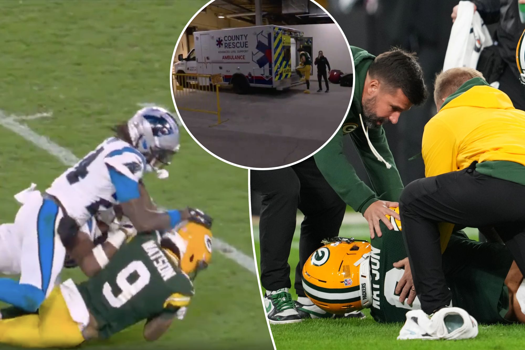 Christian Watson taken to hospital with chest injury before returning ...