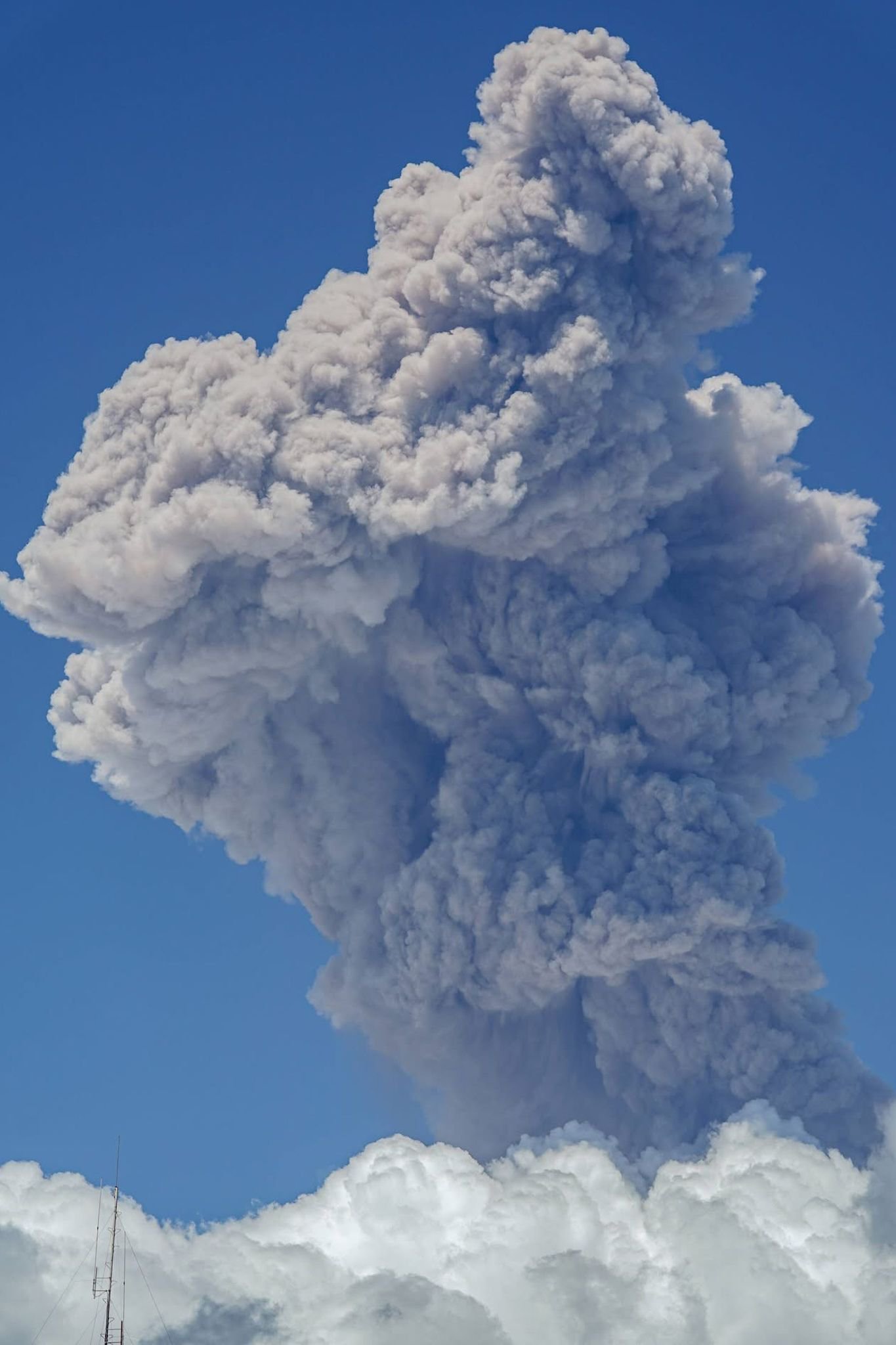 Mayon Volcano erupts spewing ash plumes two miles into the sky