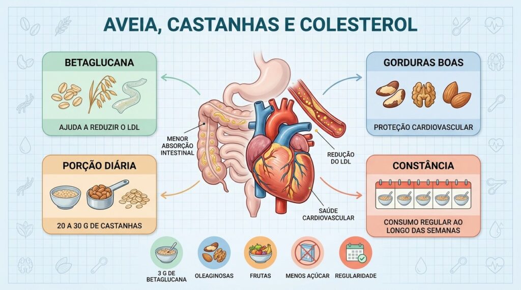 Aveia com castanhas no café da manhã é uma das combinações mais ...