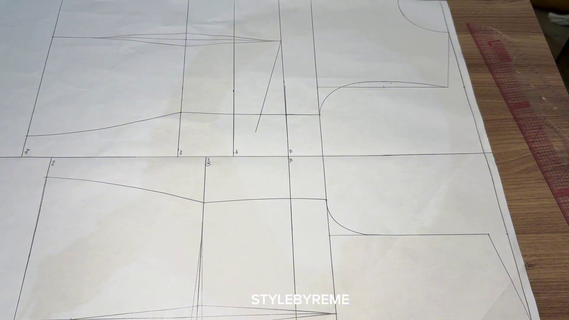 Step by step basic bodice pattern drafting tutorial