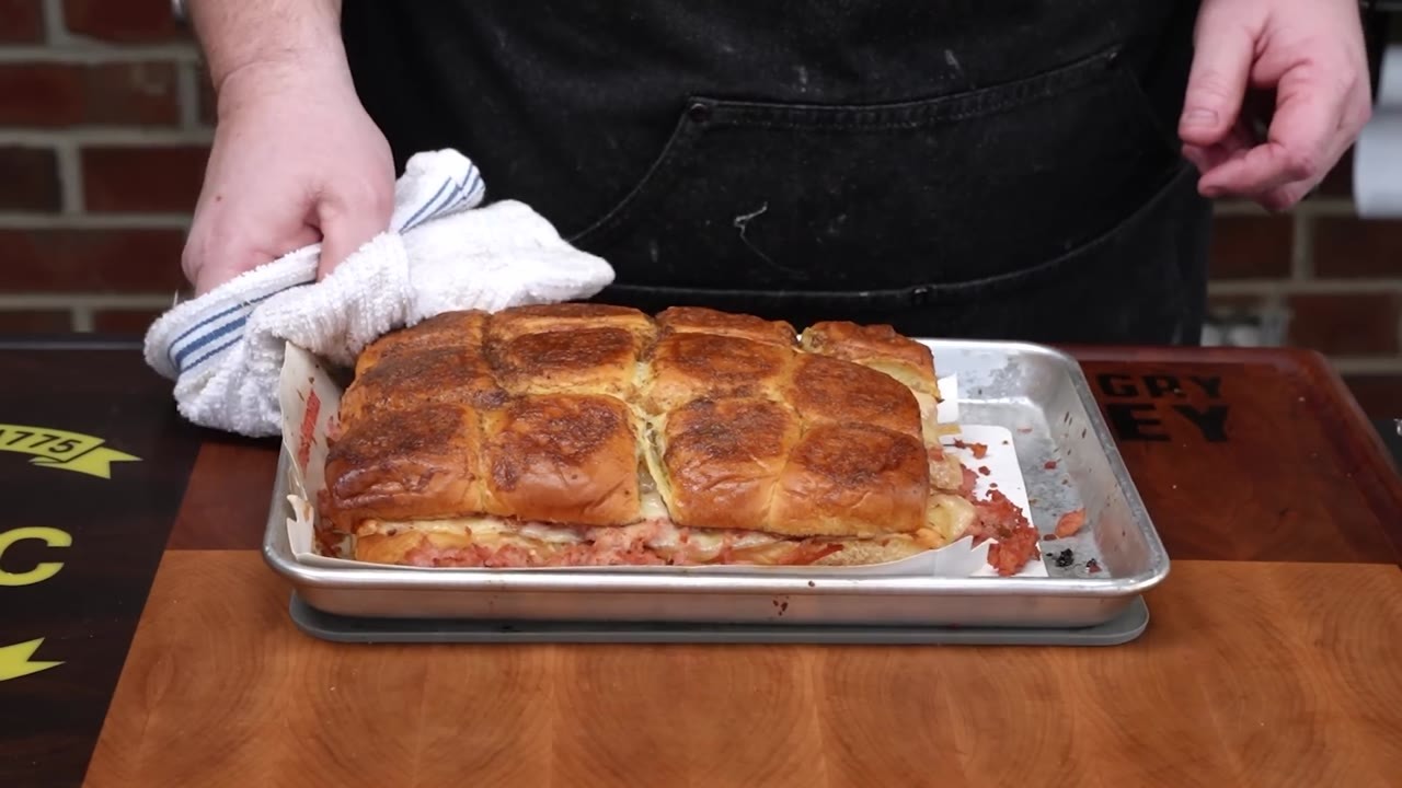 Ham and Swiss sliders get a different texture with chopped ham