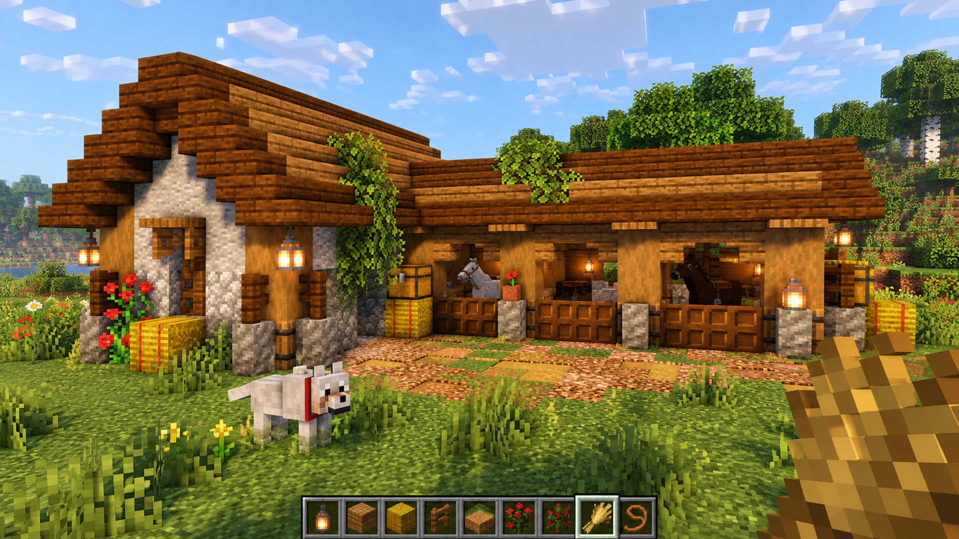 Build a charming Minecraft horse stable with this tutorial