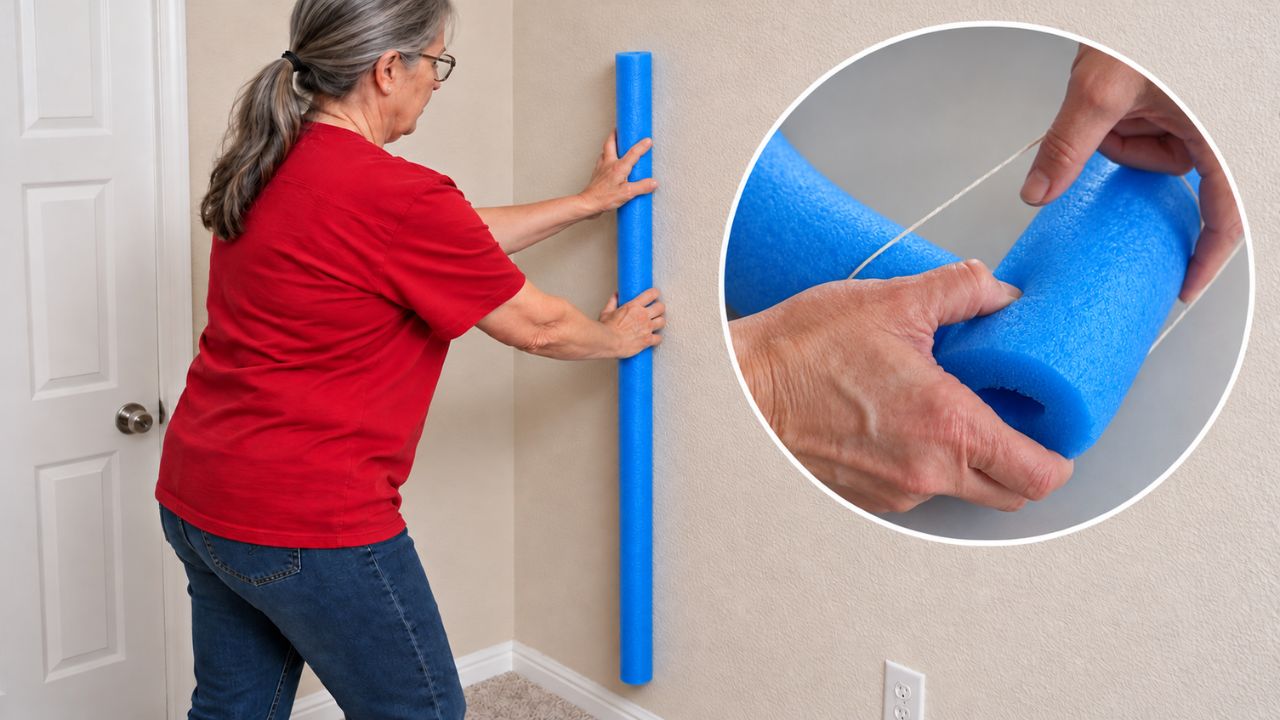Stick a pool noodle on your living room wall (this is genius)