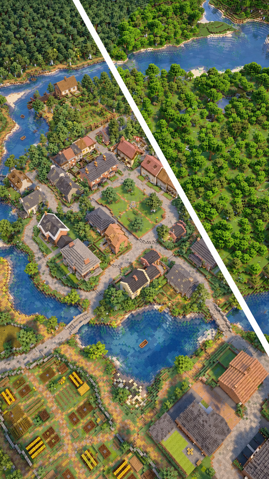 Building and furnishing a huge British village in Minecraft