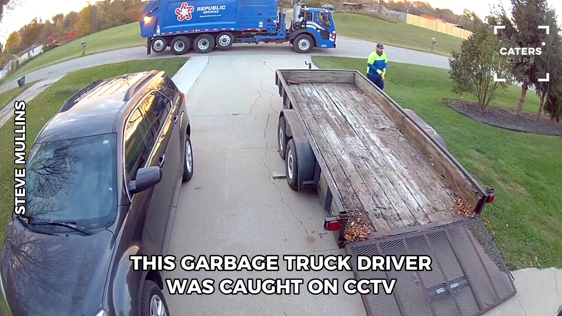 Michigan man checks CCTV and discovers his garbage truck driver’s kind ...