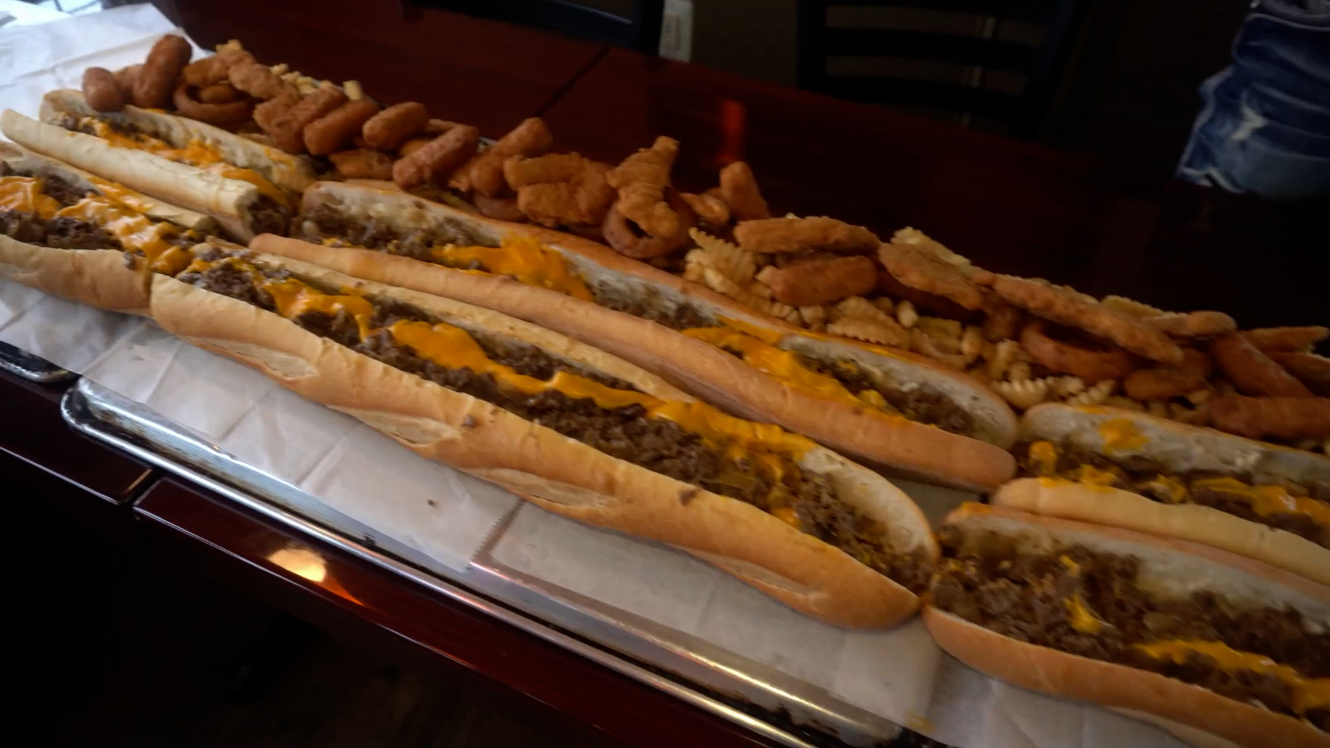 Could seven competitive eaters finish 42 pounds of food in 30 minutes?