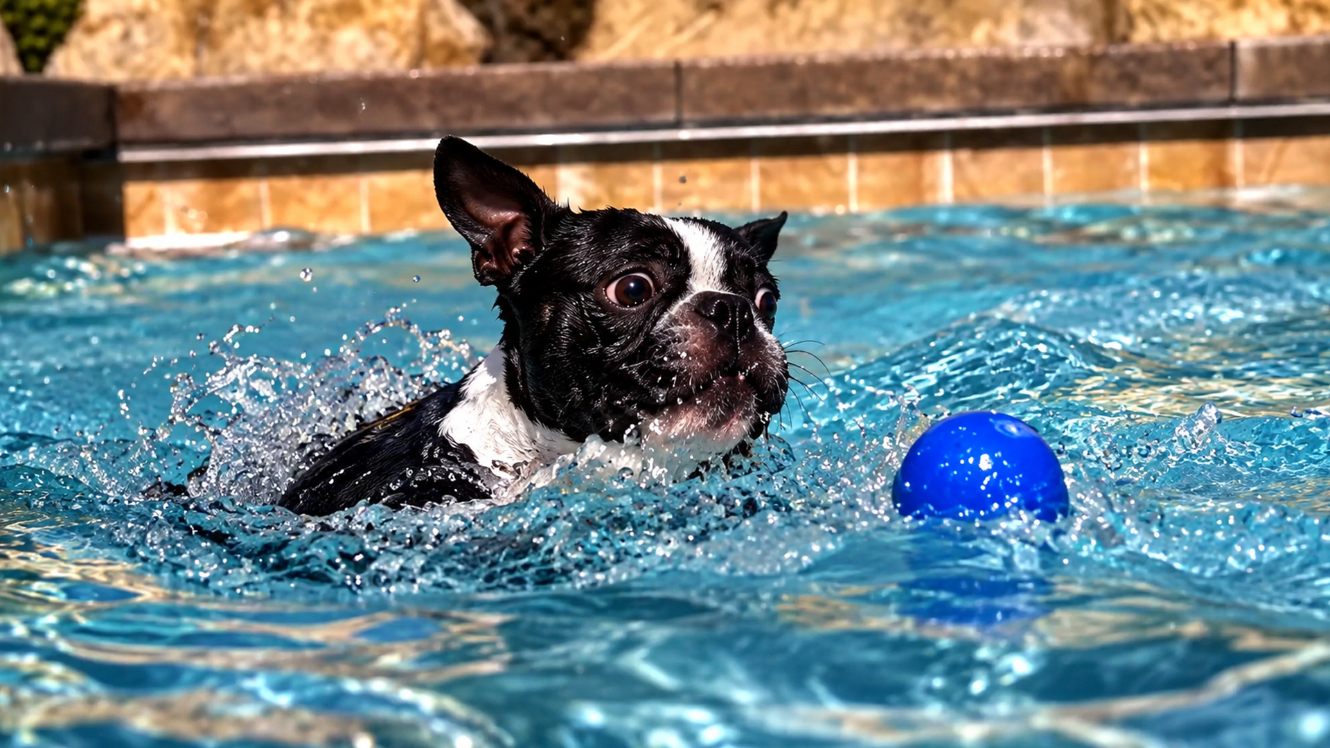 How do dogs look when swimming in super slow motion?