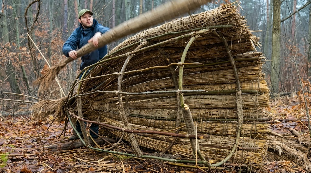 This tree-top survival nest has a very unusual location
