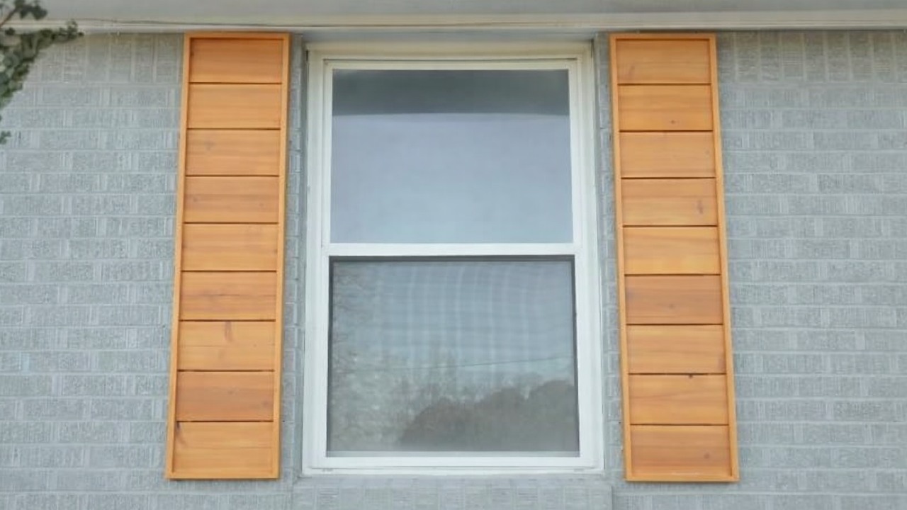He replaced 6 old window shutters with modern cedar designs for about ...