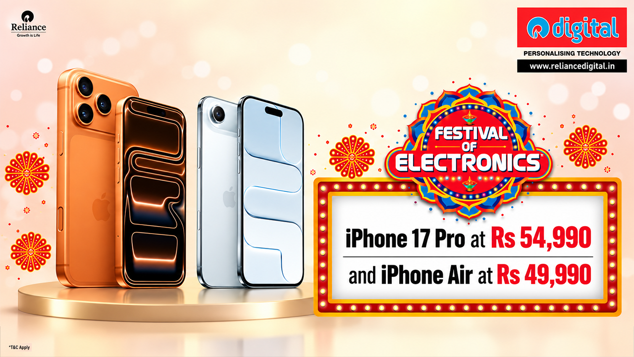 Reliance Digital offers iPhone 17 Pro at Rs 54,990 and iPhone Air at Rs ...