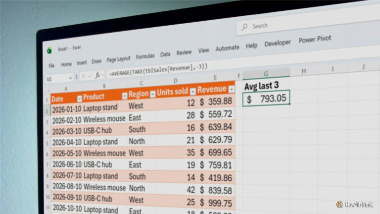 How to use the Take function in Excel