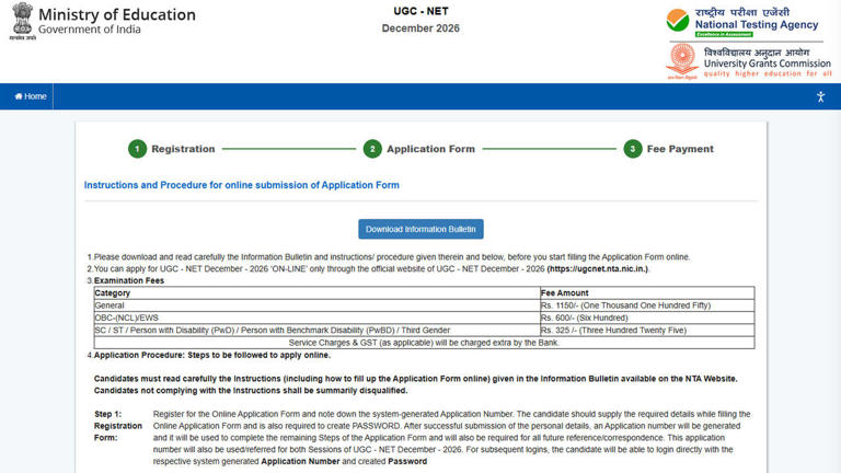 UGC NET December 2026 registration closes today, October 31; apply ...