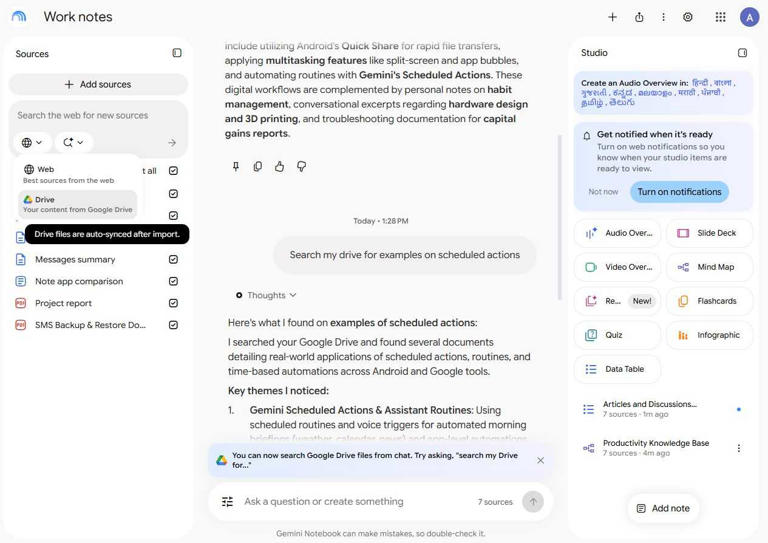 I linked Google Drive to Gemini Notebook to create a self-updating ...