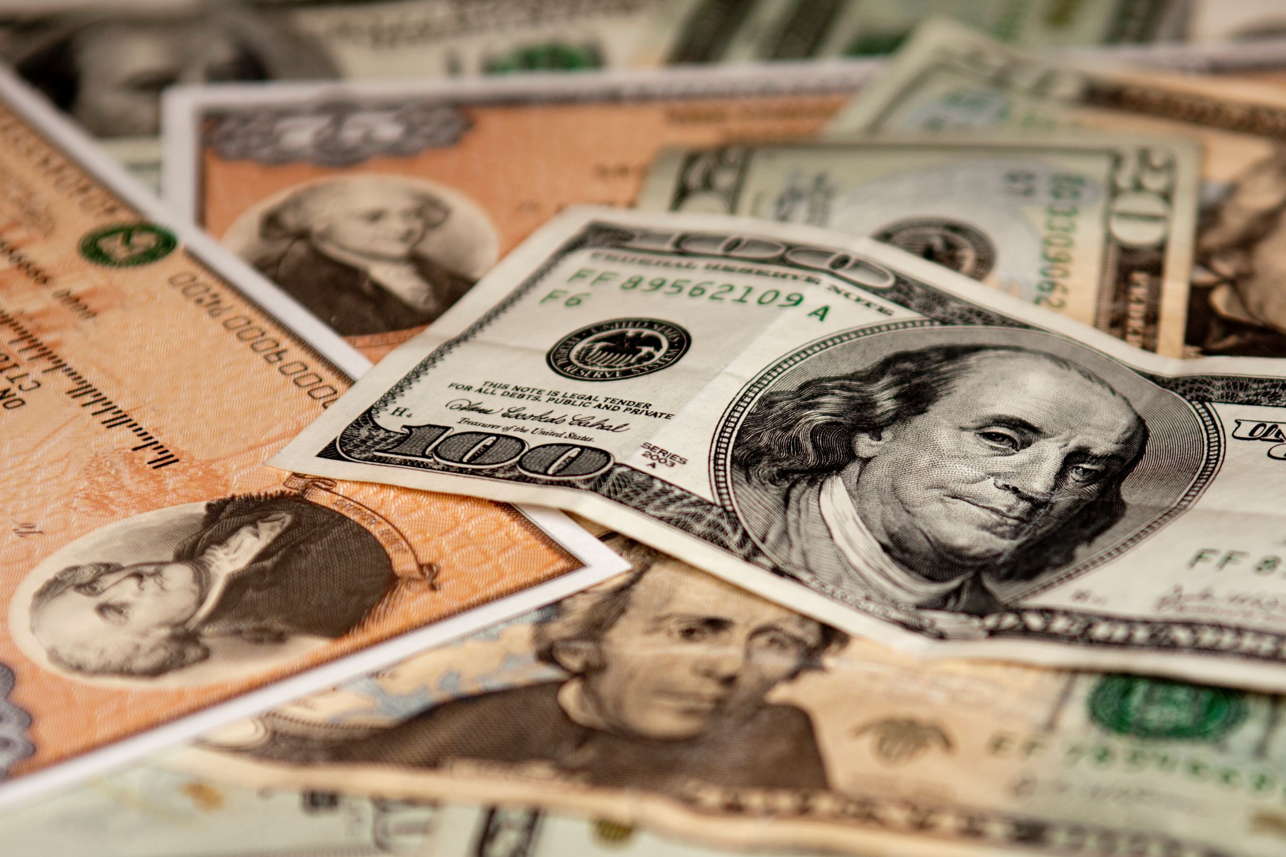 American currency and US Savings Bonds.