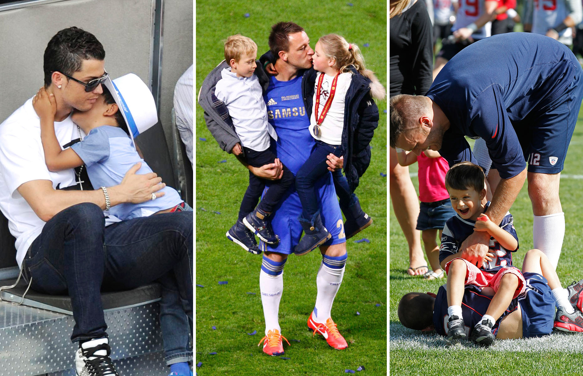 愛しい我が子に夢中 一流アスリートの親子写真