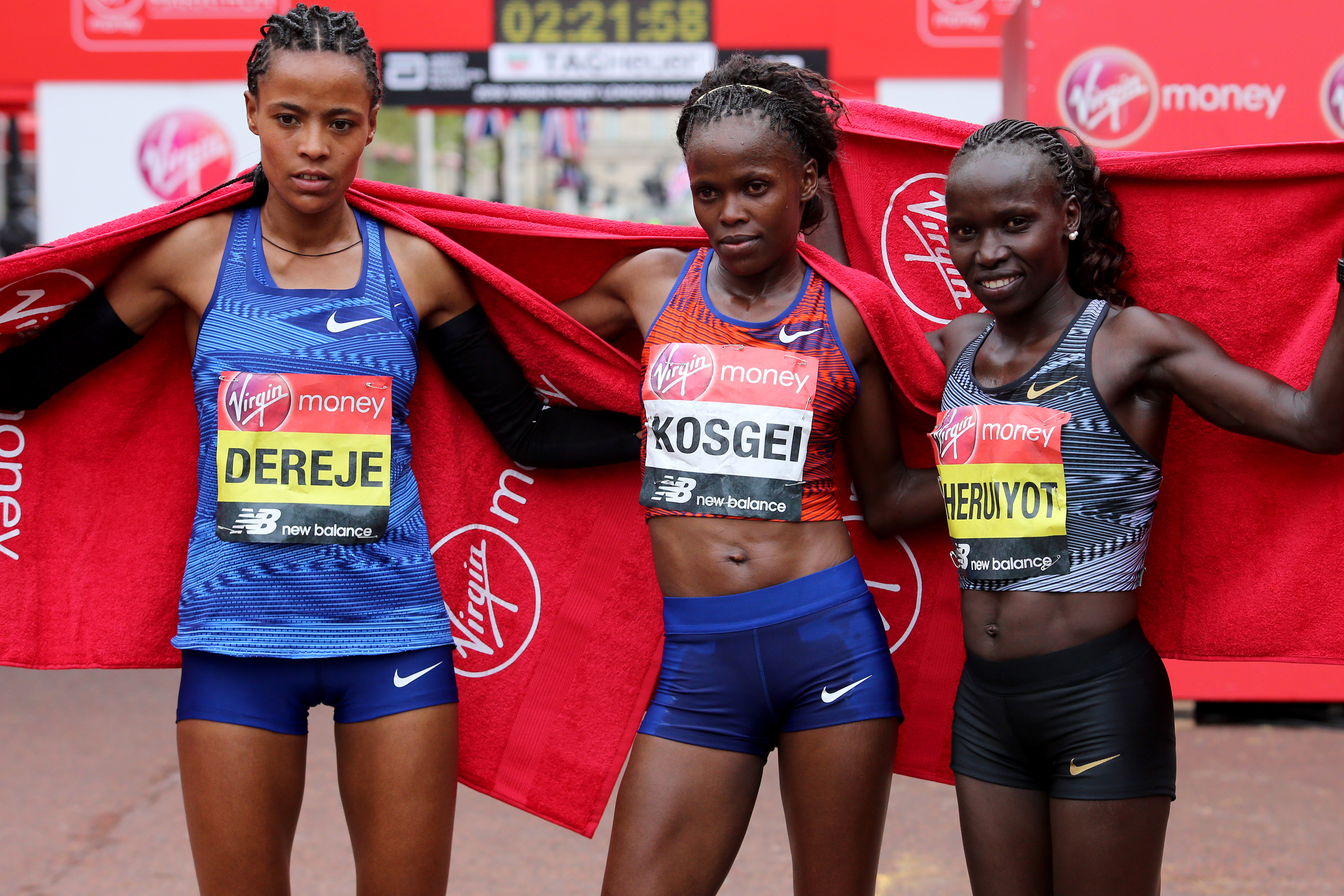 Women Taking Pill May Be Less Likely To Suffer Acl Injury Study Finds - roza dereje brigid kosgei and vivian cheruiyot during the virgin money london marathon on sunday