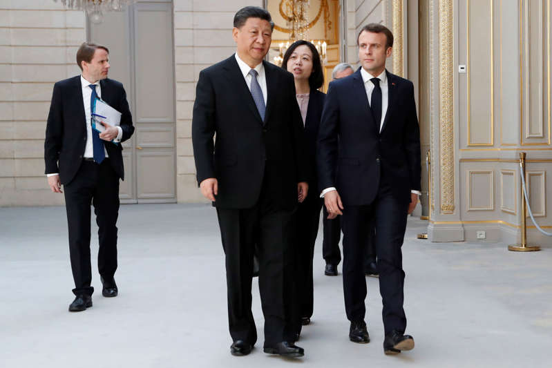 French President Emmanuel Macron and Xi Xinping. Europe is feeling the effects of the US-China dispute.