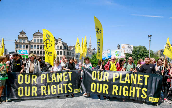 Slide 3 of 42: Mandatory Credit: Photo by STEPHANIE LECOCQ/EPA-EFE/REX/Shutterstock (10247381a) People take part in a demonstration called 'Global Strike for Climate 2' in Brussels, Belgium, 24 May 2019. Youth and students across the world are taking part in a student strike movement called #FridayForFuture which was sparked by Greta Thunberg of Sweden, a sixteen year old climate activist who has been protesting outside the Swedish parliament every Friday since August 2018. Fridays For Future demonstration in Brussels, Belgium - 24 May 2019