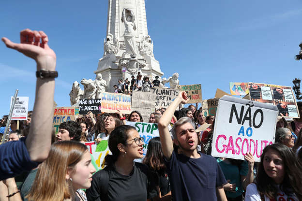 Slide 4 of 42: Mandatory Credit: Photo by Inacio Rosa/EPA-EFE/REX/Shutterstock (10247354a) Students demonstrate during a Climate Strike protest in Lisbon, Portugal, 24 May 2019. Students from several countries worldwide plan to skip class Friday in protest over their governments' failure to act against global warming. Friday for future climate strike in Lisbon, Lisboa, Portugal - 24 May 2019