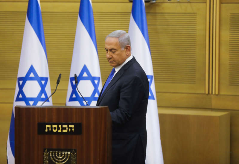 以色列总理本杰明·内塔尼亚胡于2019年5月27日在耶路撒冷的以色列议会（以色列议会）合照。