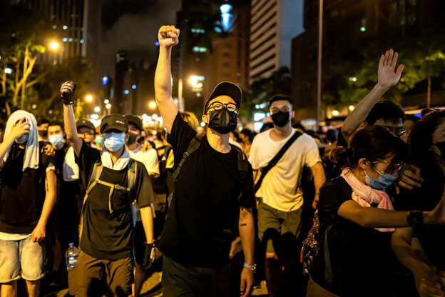 Slide 1 of 39: Protesters clash with police after a rally against the extradition law proposal at the Central Government Complex on June 10, 2019 in Hong Kong China. Over a million protesters marched in Hong Kong on Sunday against a controversial extradition bill that would allow suspected criminals to be sent to mainland China for trial as tensions escalated in recent weeks.(Photo by Anthony Kwan/Getty Images)