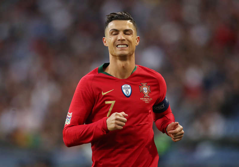 Soccer Football - UEFA Nations League Final - Portugal v Netherlands - Estadio do Dragao, Porto, Portugal - June 9, 2019  Portugal's Cristiano Ronaldo reacts        Action Images via Reuters/Carl Recine