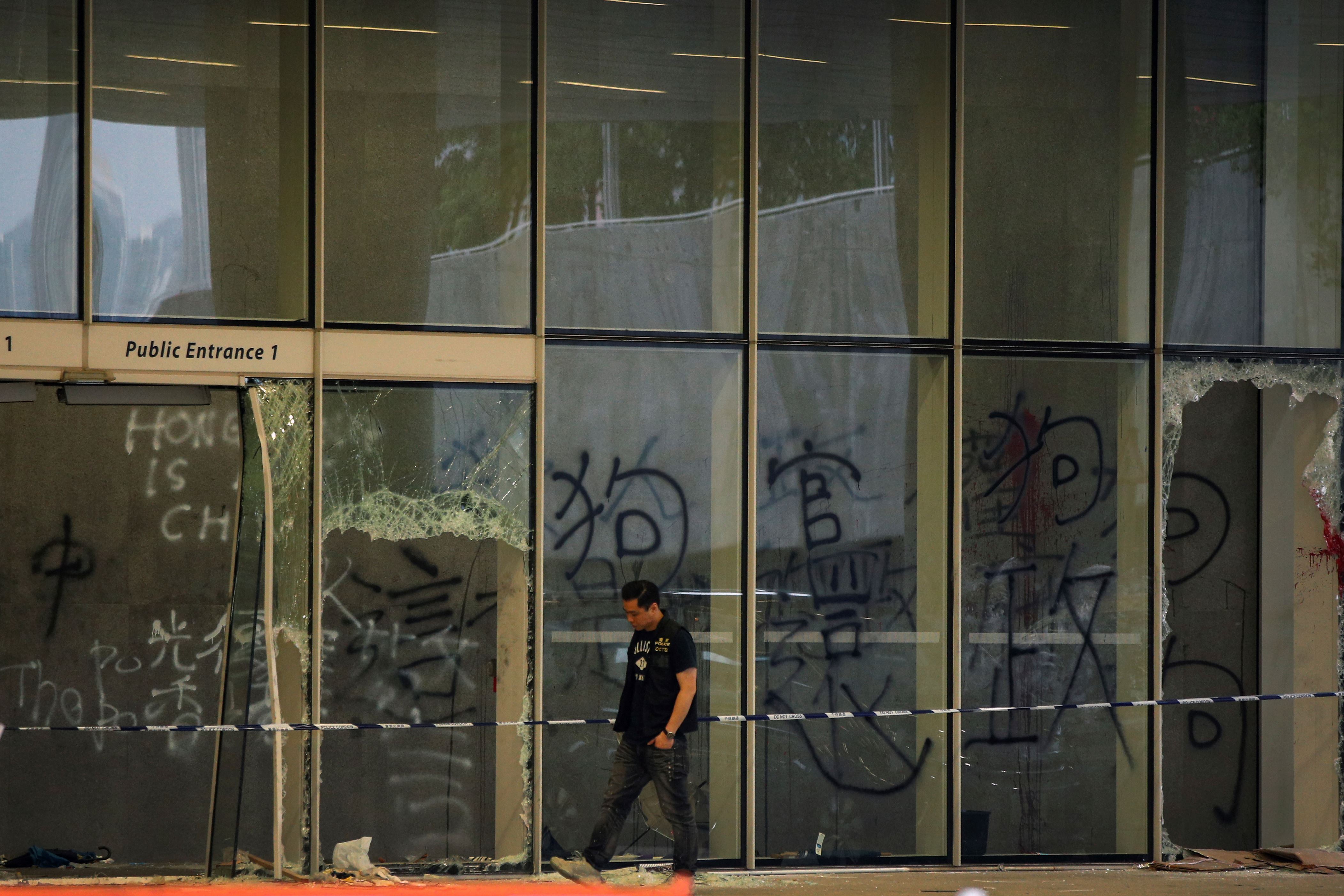 Image result for hong kong street broken glass