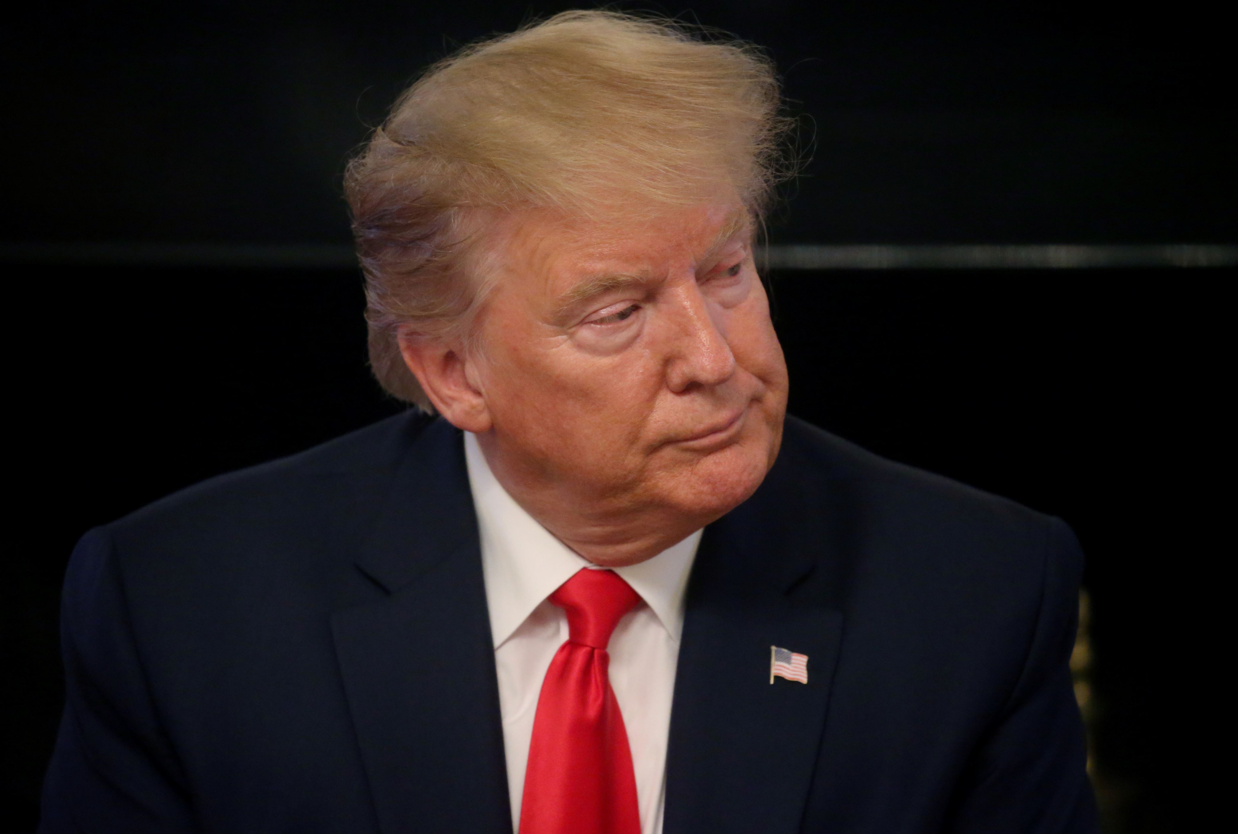 美国总统唐纳德·特朗普参加了2019年7月25日在美国华盛顿州白宫国家餐厅举办的“美国工人承诺 - 一年庆典”活动。路透社/ Leah Millis